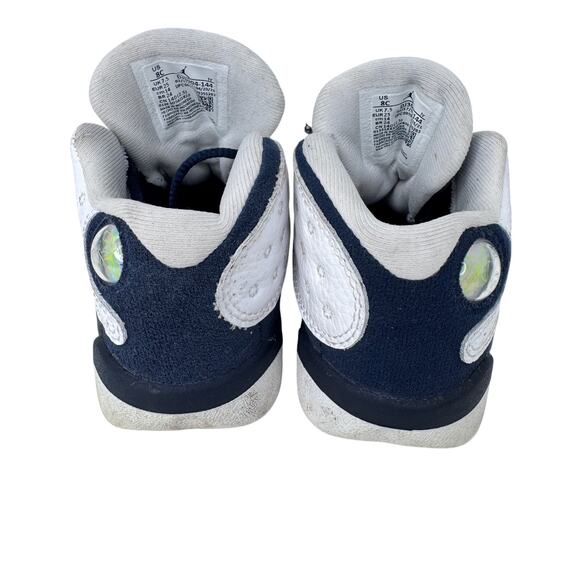 Air Jordan 13 Retro 'Obsidian' Kids Size 8C White Leather Lace Up DJ3004-144 - Picture 4 of 8